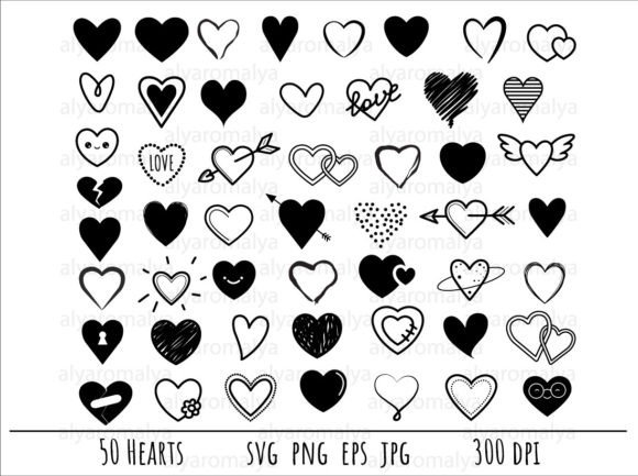 Download Hearts Clip Art Outline Svg - Hearts Collection
