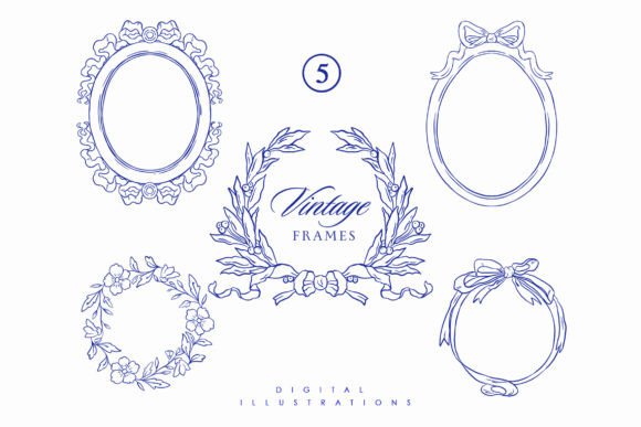 Download Baroque Wedding Line Art Frames - Baroque Collection
