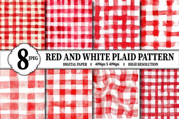 Download Valentine's Day Red &amp; White Plaid Check - White Collection