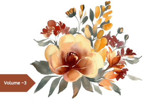 Download Vintage Autumn Watercolor Flowers Vol–3 - Premium Resources