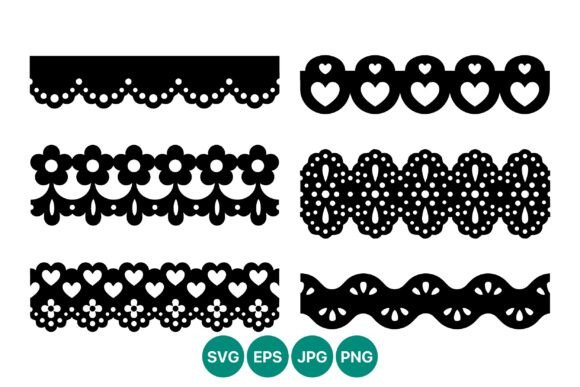 Download Black White Lace Borders Hearts Flowers - White Collection