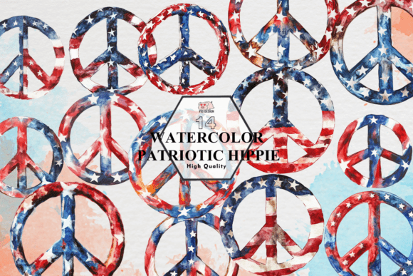 Download Watercolor Patriotic Hippie PNG - Premium Resources