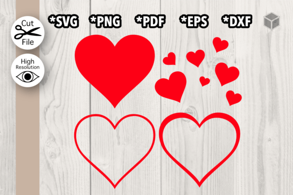 Download Red Hearts Set of 4 - Premium Resources
