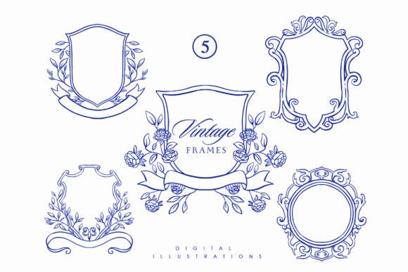 Download Baroque Line Art Frame Wedding Clipart - Baroque Collection